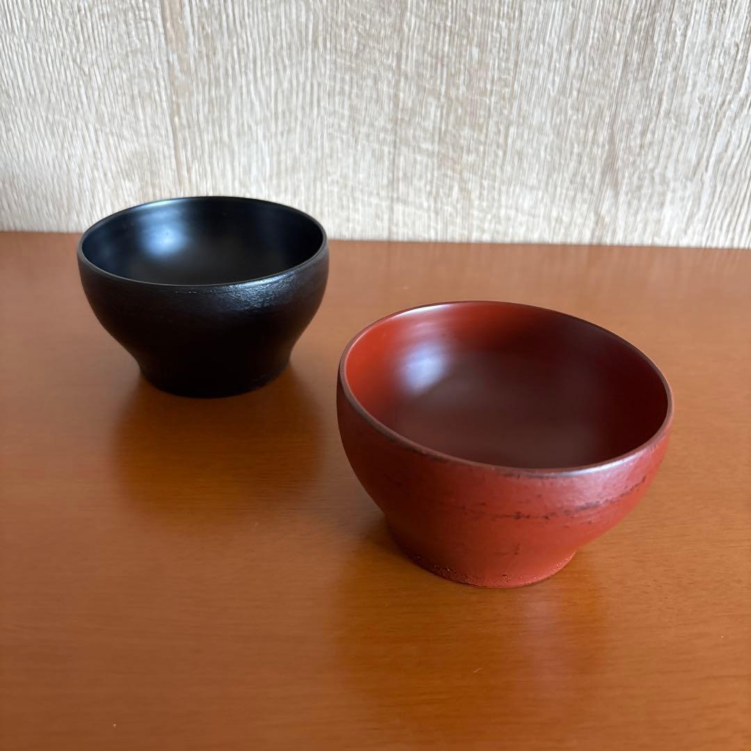 赤木明登氏作 ぐい呑み(大)黒、赤