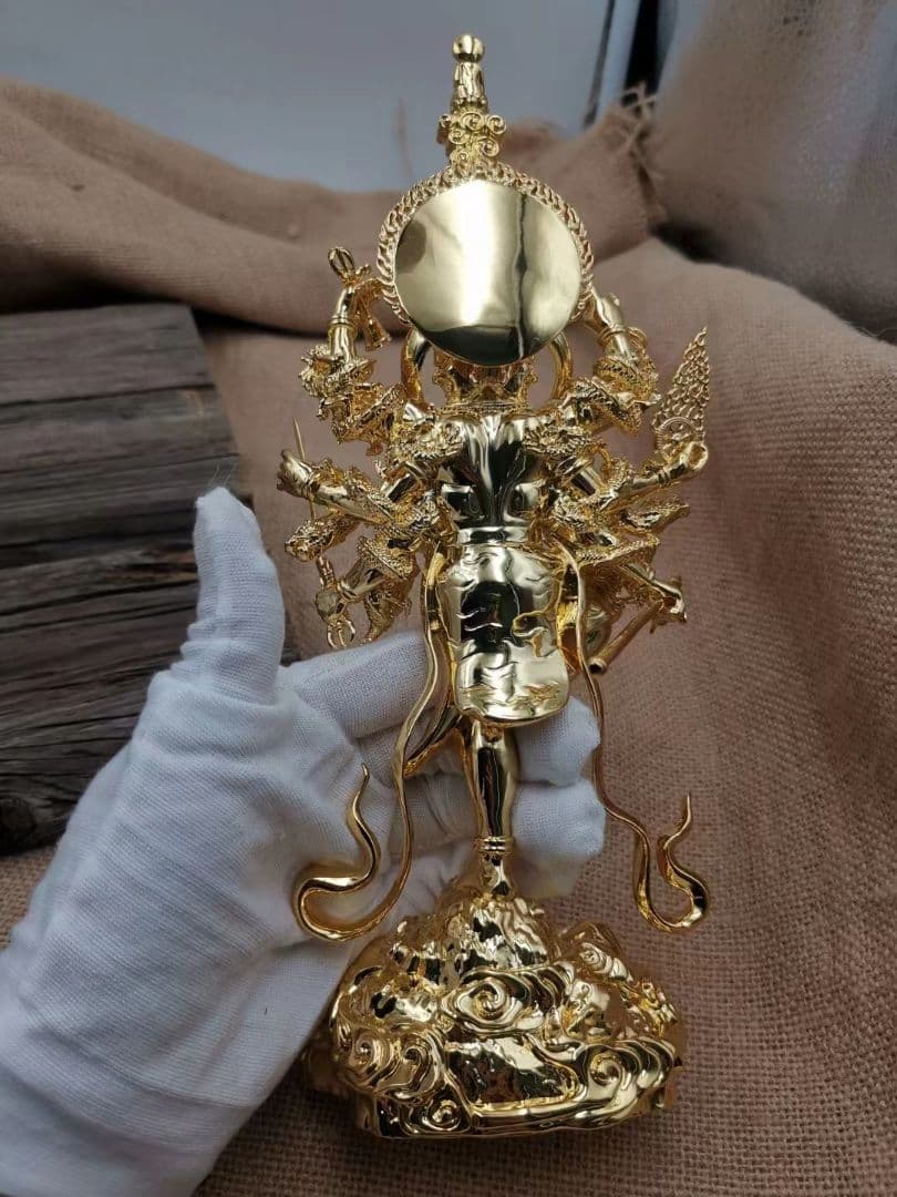 【修縁堂】真鍮仏像 烏枢沙摩明王 置物 供養品 密教法具 真言宗 仏教工芸品