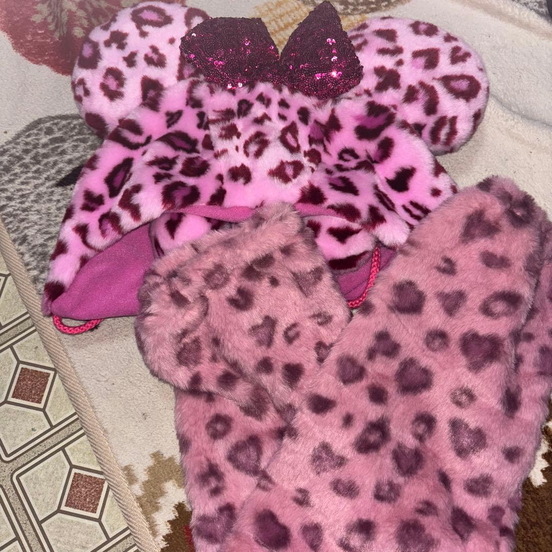 ピンクヒョウ柄ファンキャップ