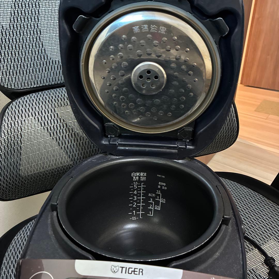 TIGER IH炊飯器 2022年製　ブラウン　5.5合　中古