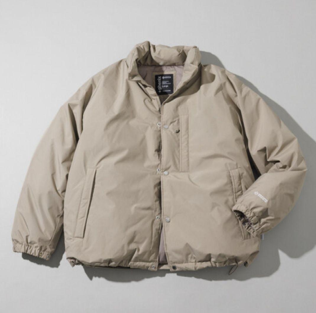新品 プラスフェニックス 別注 ゴアテックス スナップダウンジャケット ベージュ