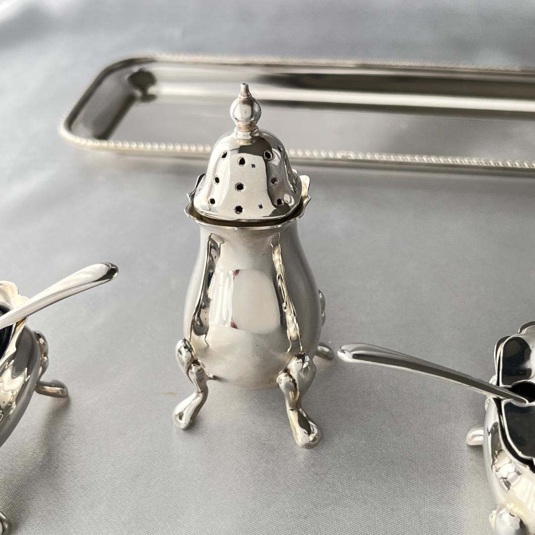 【英国】コンディメントセット【シルバープレート】バチェラー