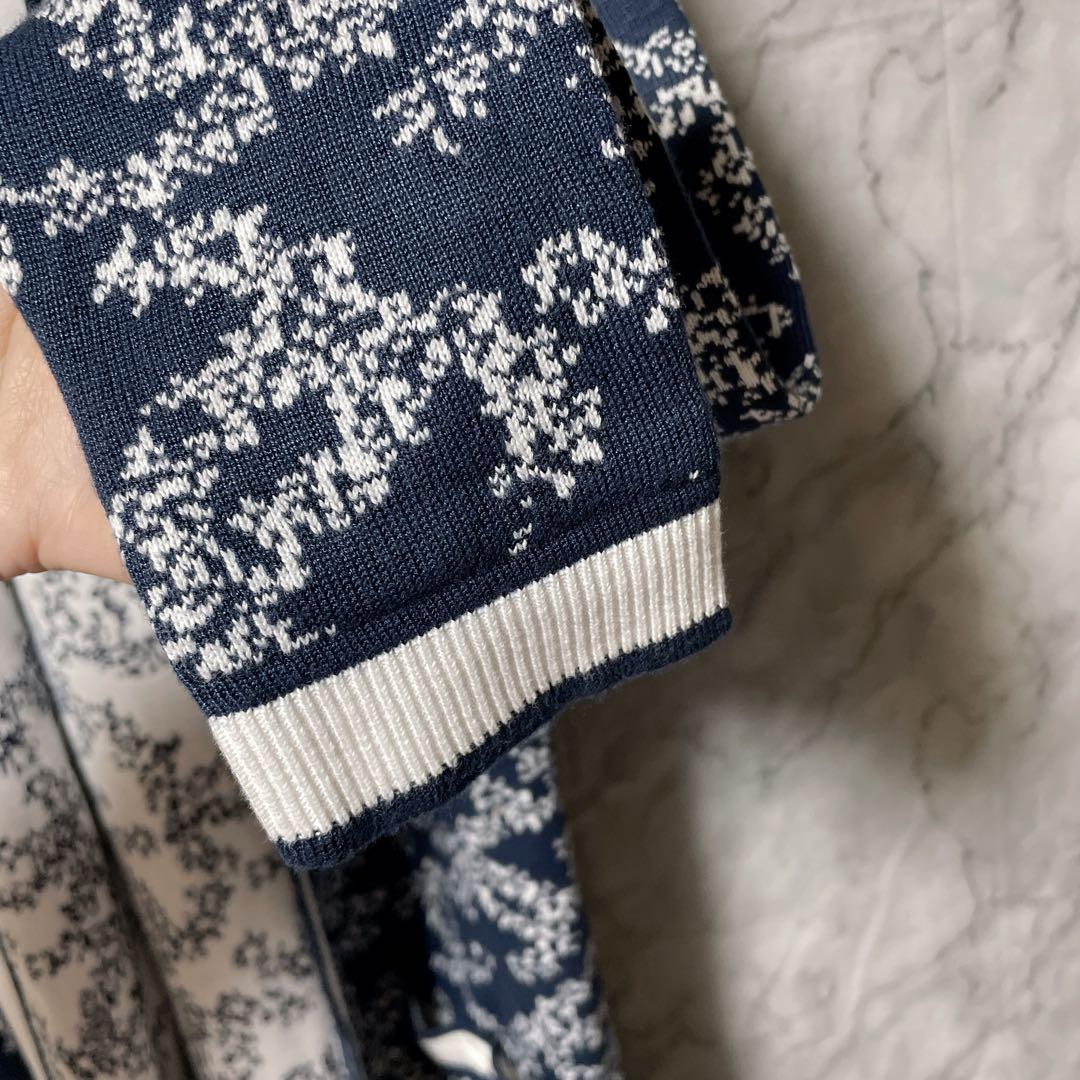 12628シャネル 19SS ココマーク ロゴ カメリア柄 ロングカーディガンM