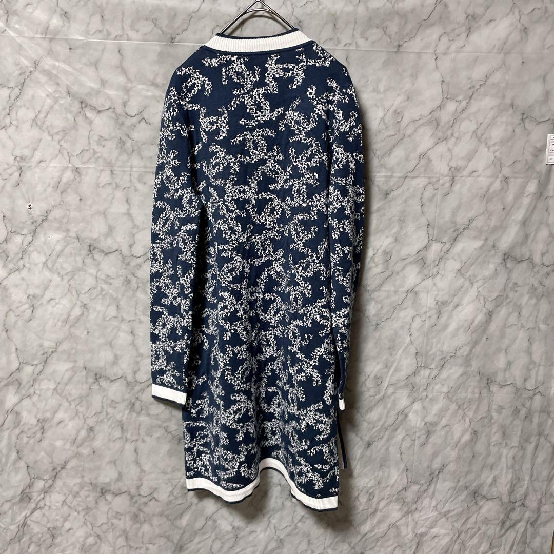 12628シャネル 19SS ココマーク ロゴ カメリア柄 ロングカーディガンM