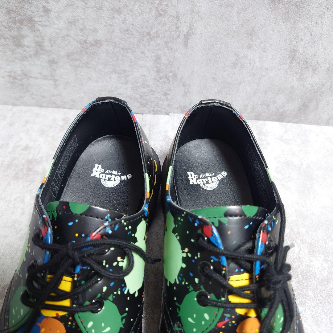 美品 ドクターマーチン ペイントスプラッター 3ホール レザーシューズ UK5