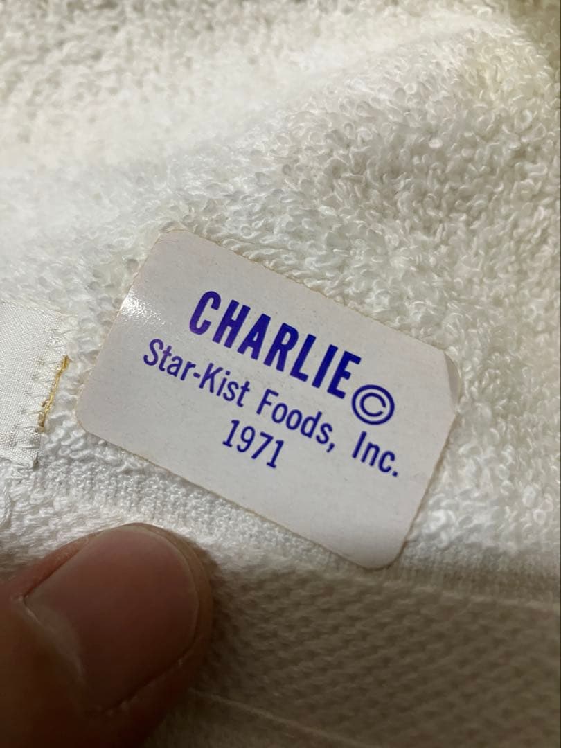 未使用　ビンテージ　チャーリーツナ　タオル　スターキスト　アドバタイジングキャラ