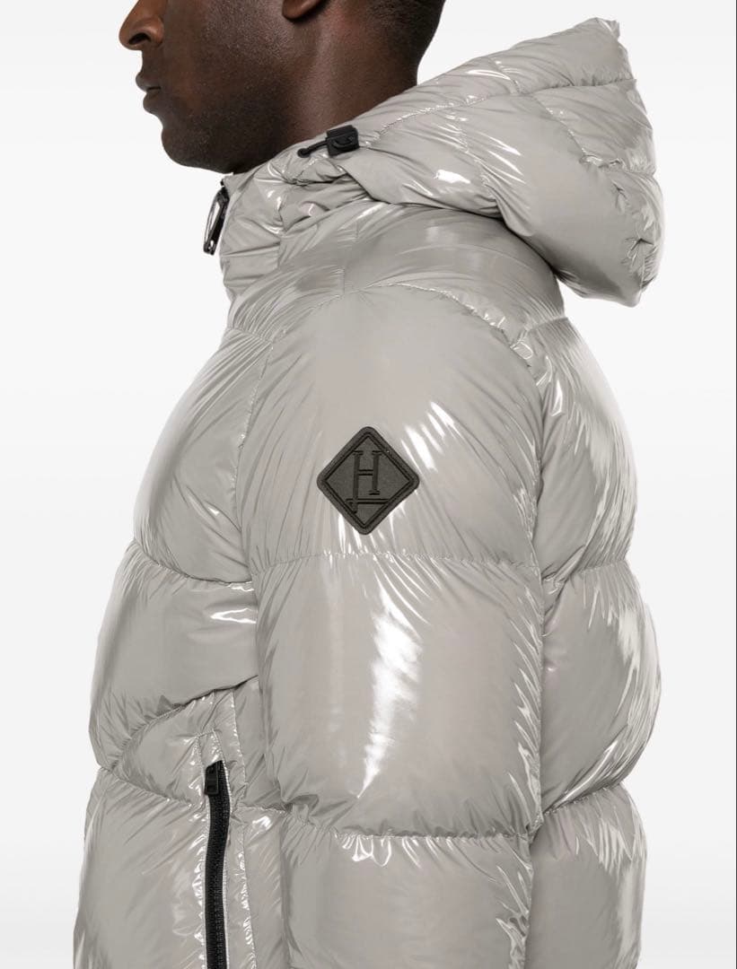 Herno ヘルノ　ダウン　シルバー　エナメル素材