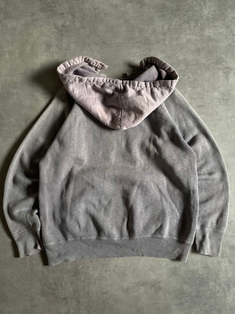 し*も様 60s 後付けパーカー リメイク スウェット フェード