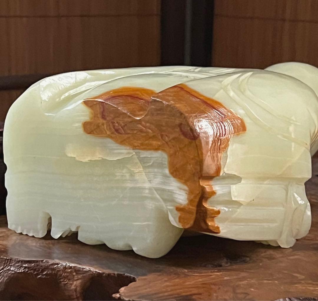 中国美術 時代 翡翠 瑪瑙 緑玉 弥勒菩薩 七福神 台座付き 総重量 約4.5㎏