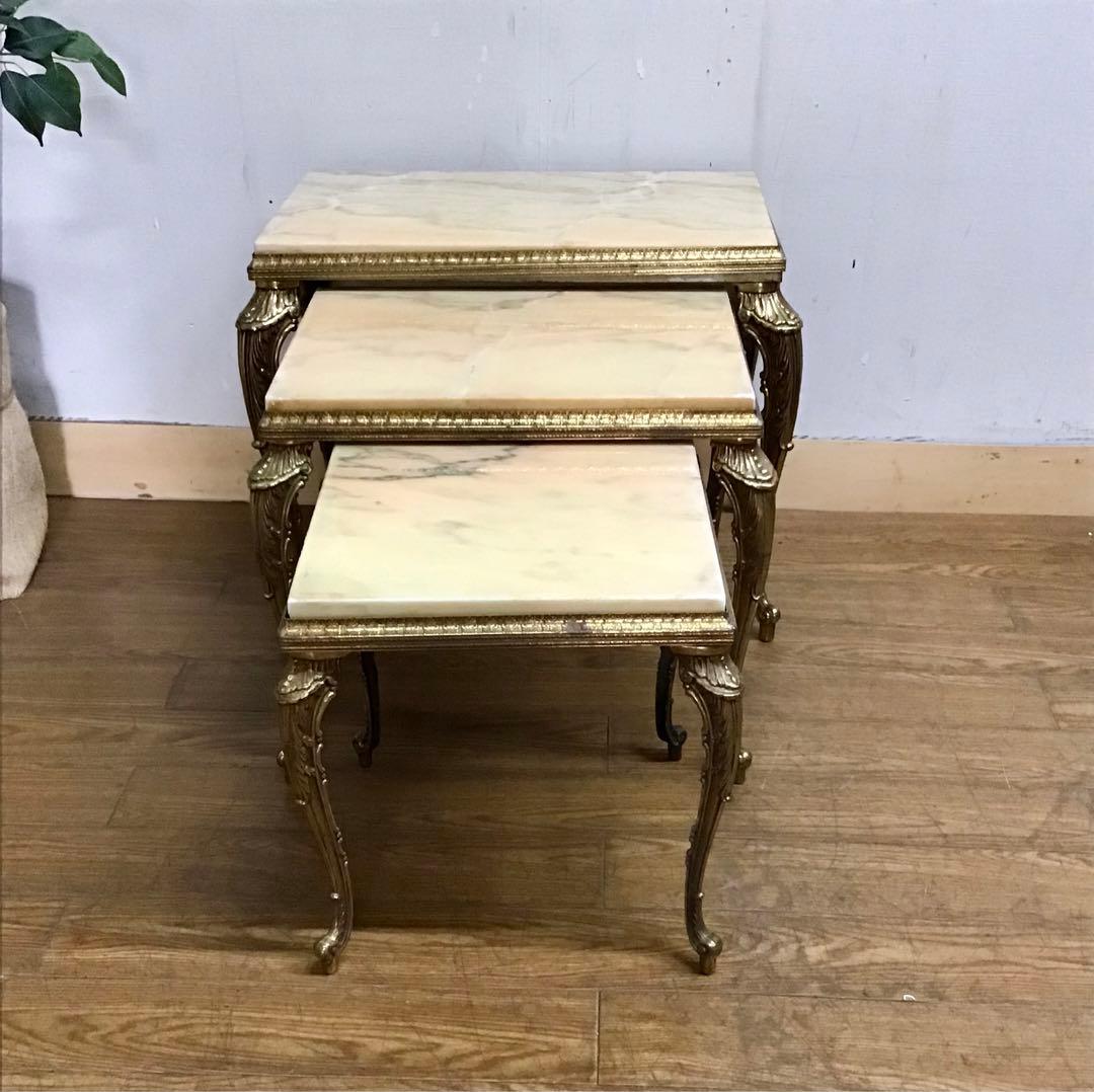 hata☆管367☆ロイズアンティークス☆マーブルトップ☆ネストテーブル
