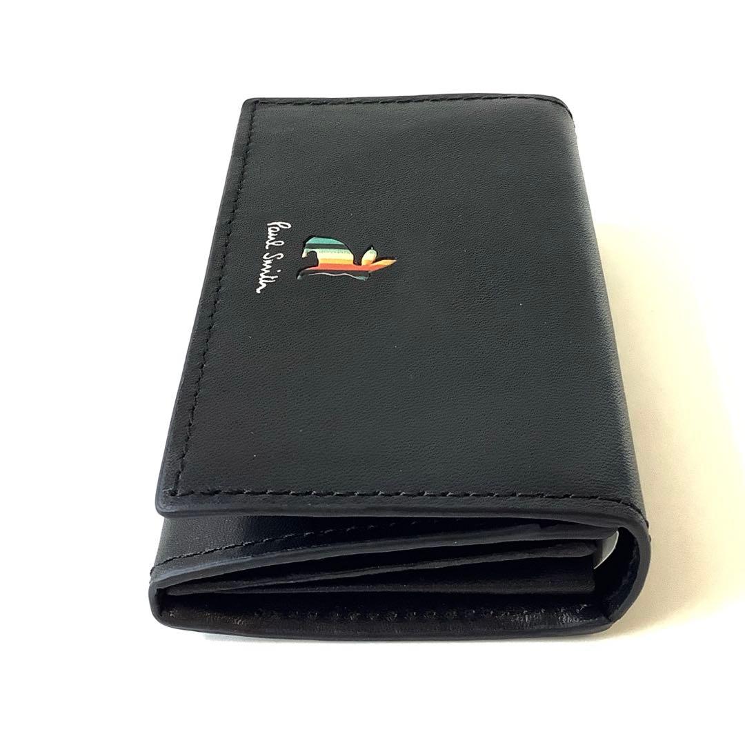 新品★ポールスミス★マーケトリーストライプラビット名刺入れカードケース★ブラック