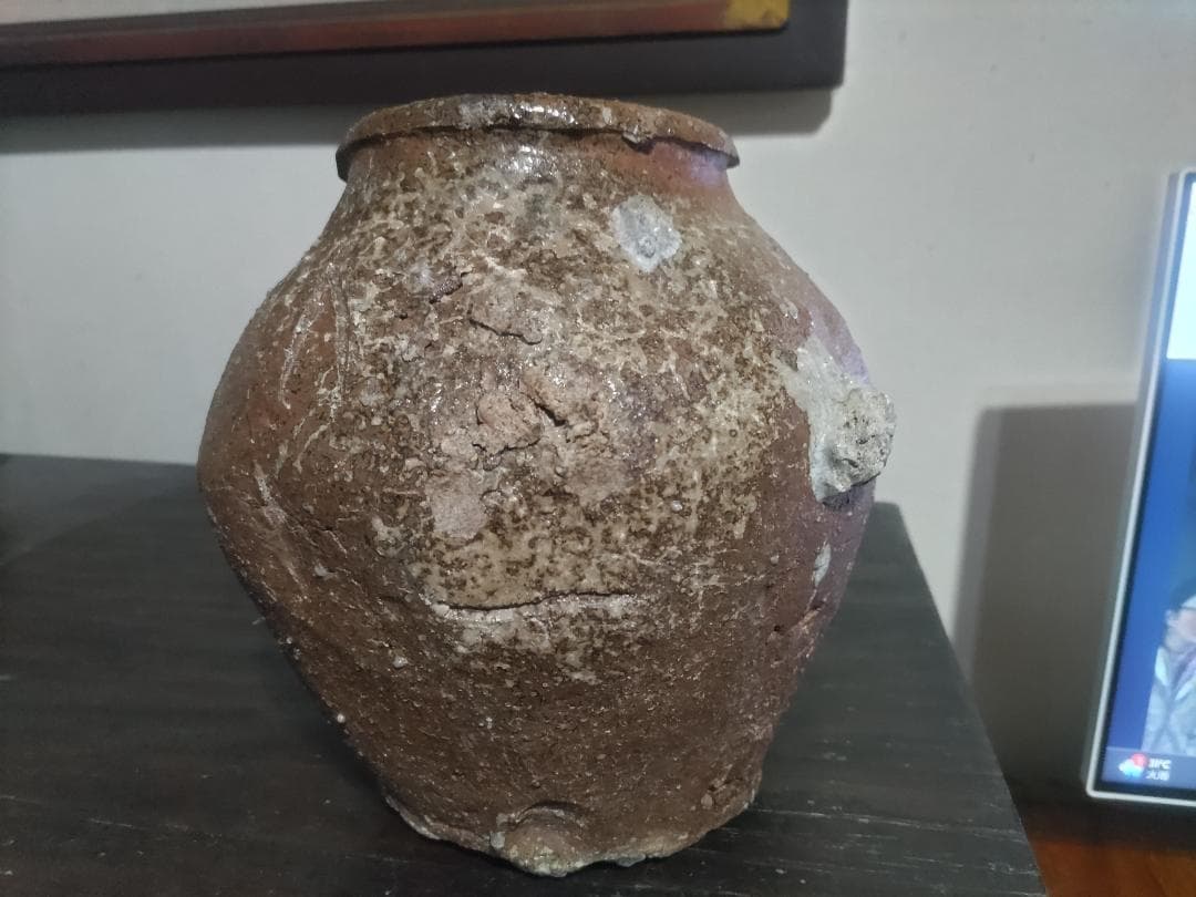 希少サイズ！古常滑焼　自然釉　壷（高21cm）