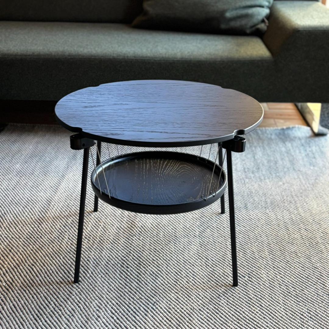 【未使用】hxo design ラウンドテーブル 黒 専用アンダートレイ付