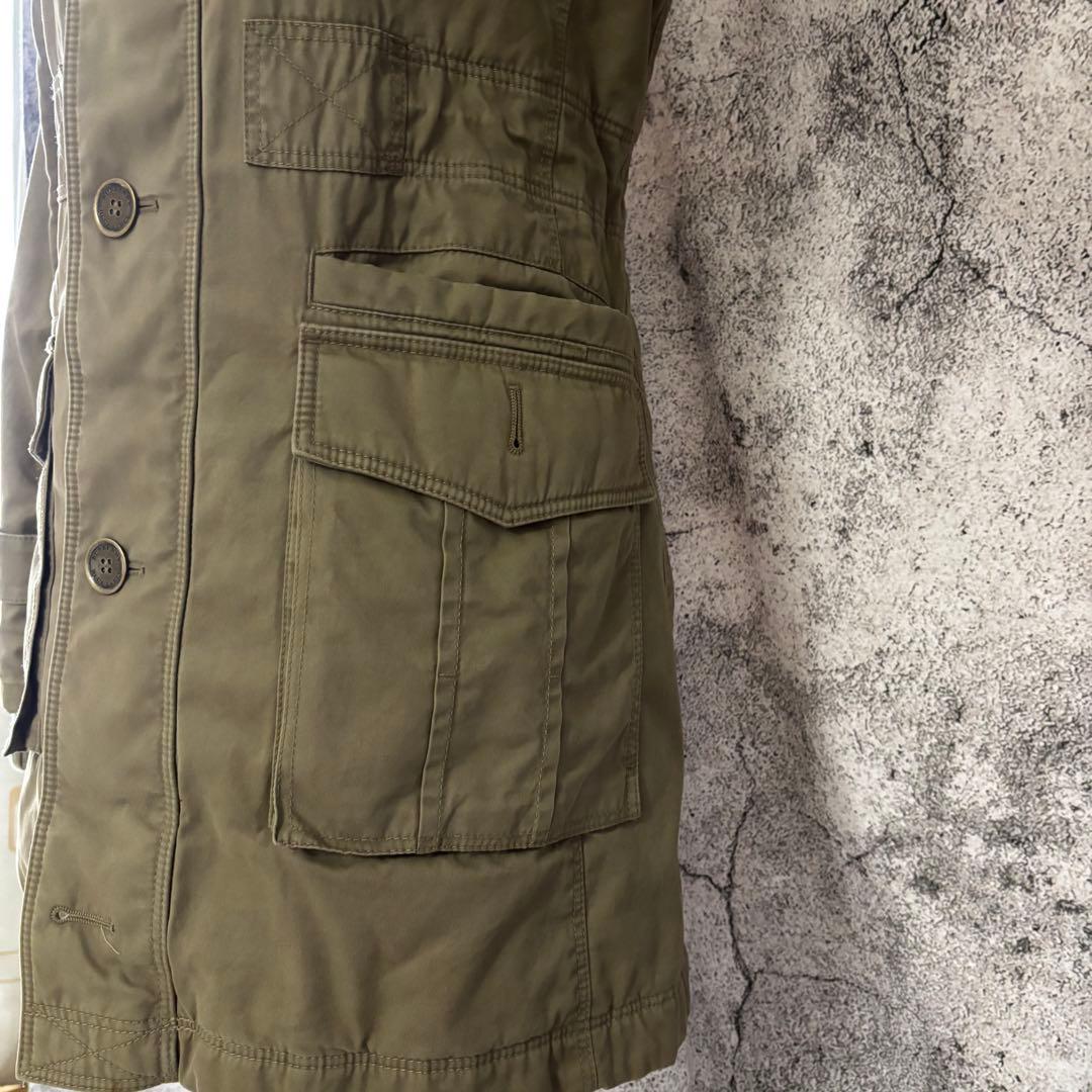 y2k バーバリーブルーレーベル　リアルファー　中綿　ミリタリージャケット