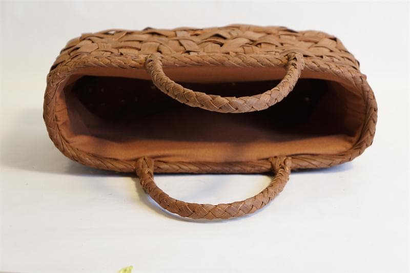 乱れ編み 山葡萄 かご　籠 バッグ 一番皮 中布と内ポケット付き かごバッグ