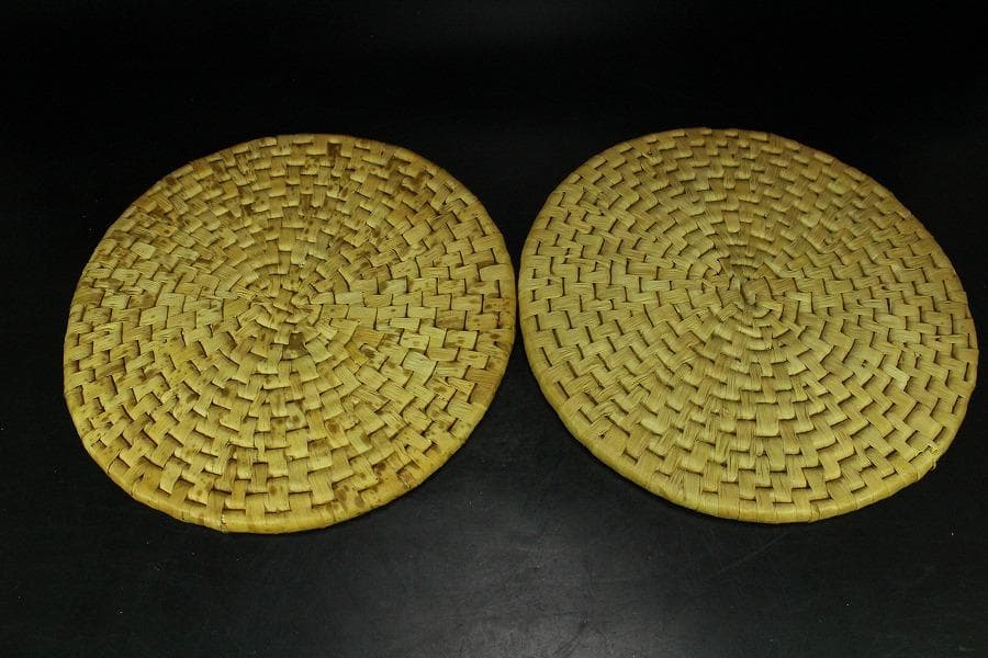 茶道具 竹皮網 円座 九枚 露路 待合(K-A988)