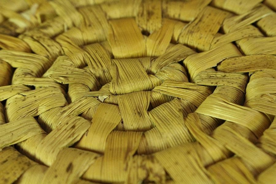 茶道具 竹皮網 円座 九枚 露路 待合(K-A988)