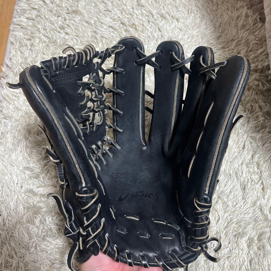 アシックス 硬式 外野手 野球 グローブ 一般用 黒