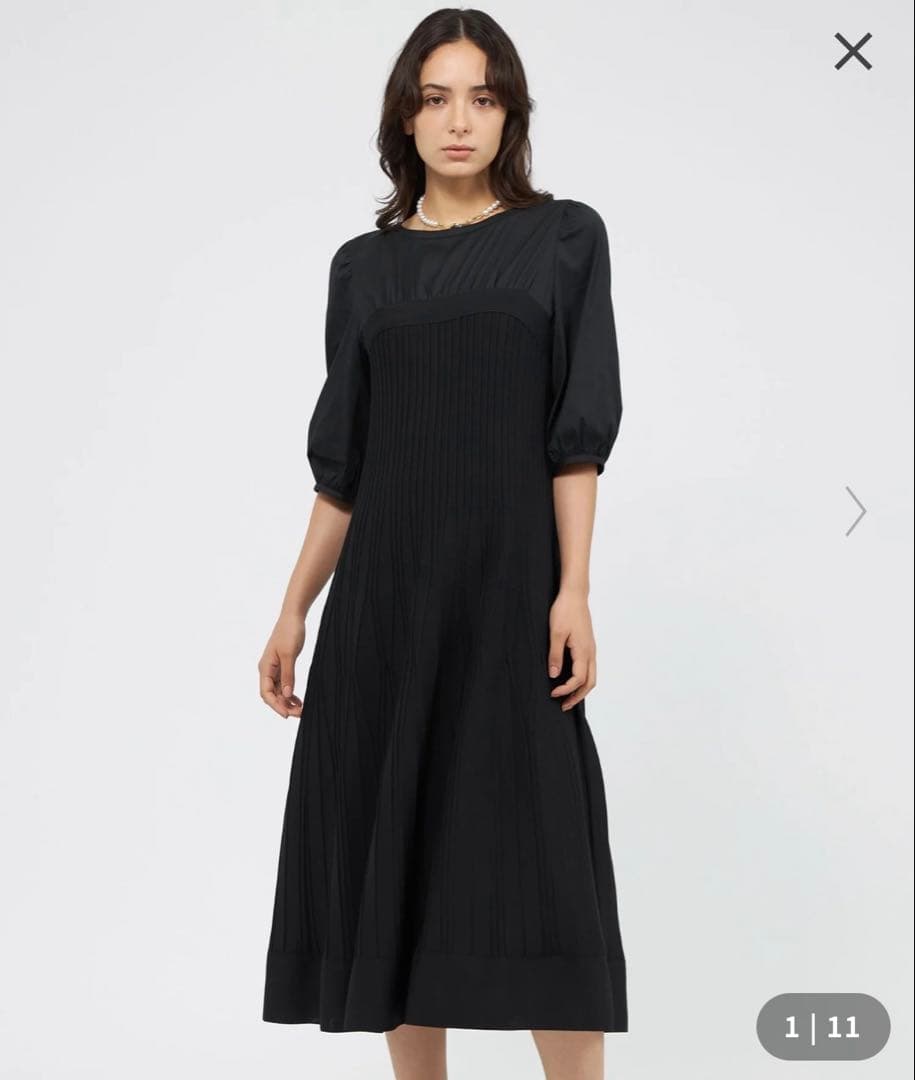 美品 EPOCA ドライポリエステル ニットコンビドレス