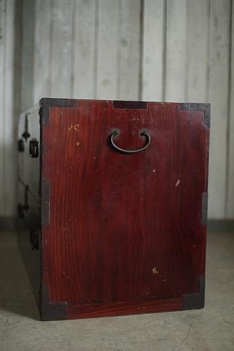 綺麗な丸金具庄内箪笥　2段　中桐　タンス　収納　古家具　古民家　時代家具