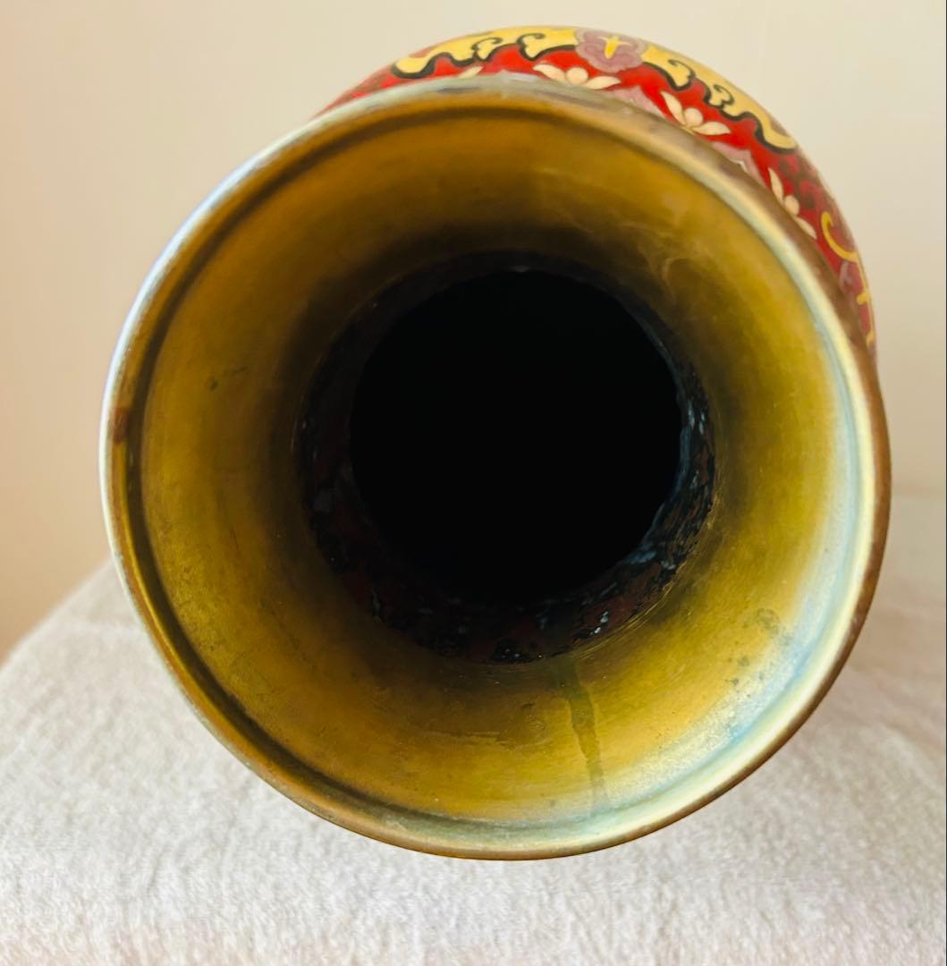 中国美術　七宝大花瓶　高さ39cm