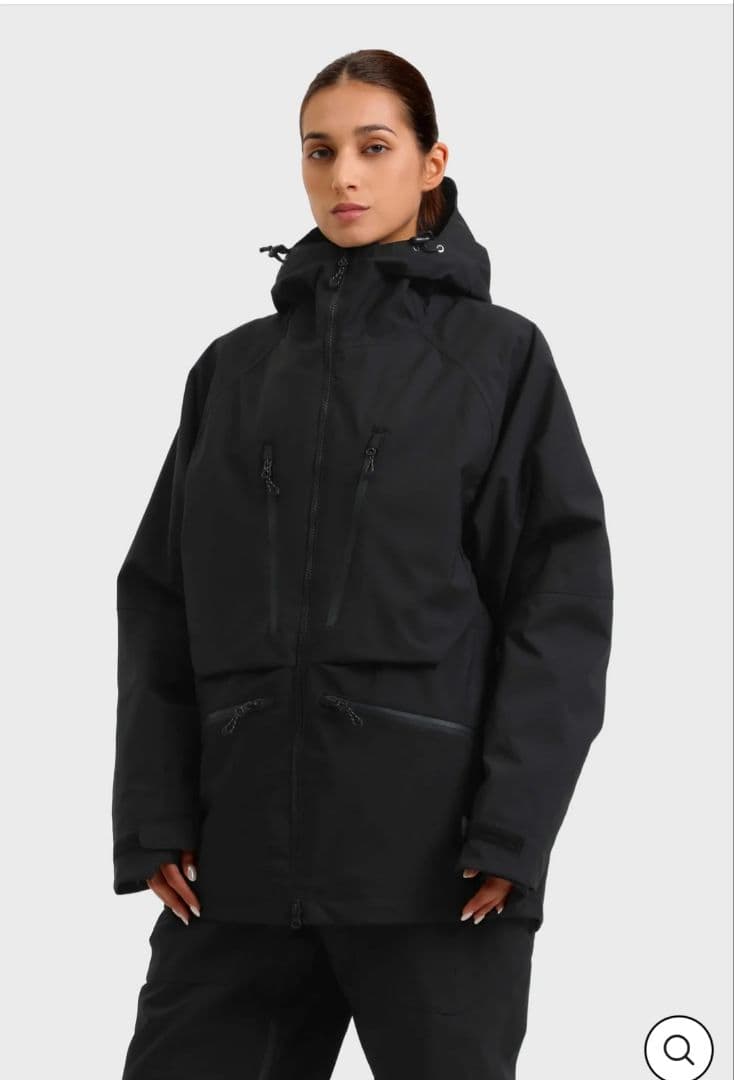 GSOU  レディース 黒 多機能 防水 断熱 スノージャケット