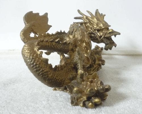 良品　龍　真鍮製　黄銅　龍神様　5本爪　開運　縁起物　アンティーク　置物