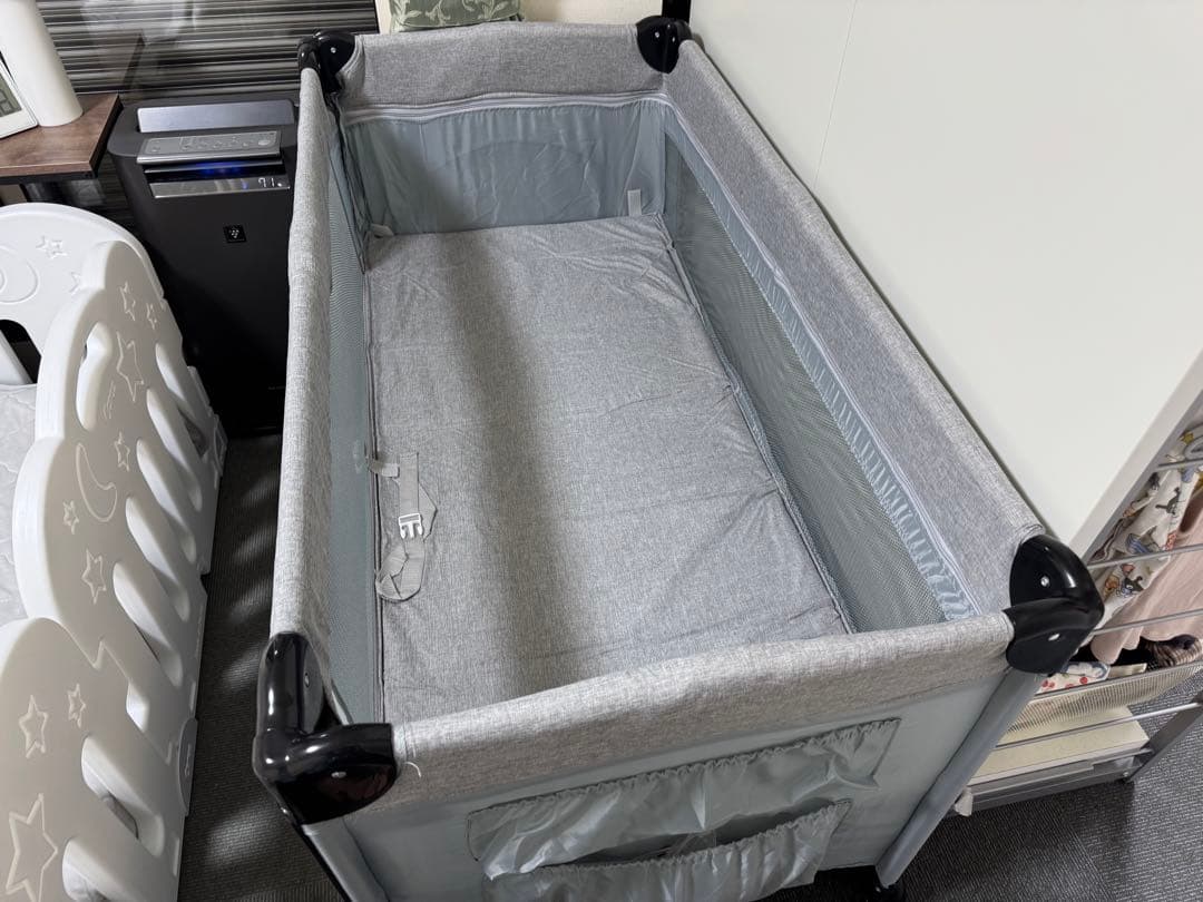 【美品】プレイヤード 折りたたみ ベビーサークル添い寝対応 マット付き 組立簡単