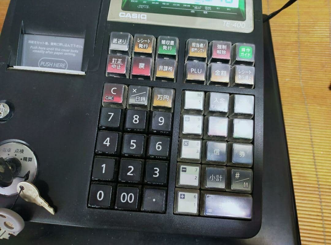 カシオレジスター　TE-400　フル設定無料　美品PC連携売上管理　383838