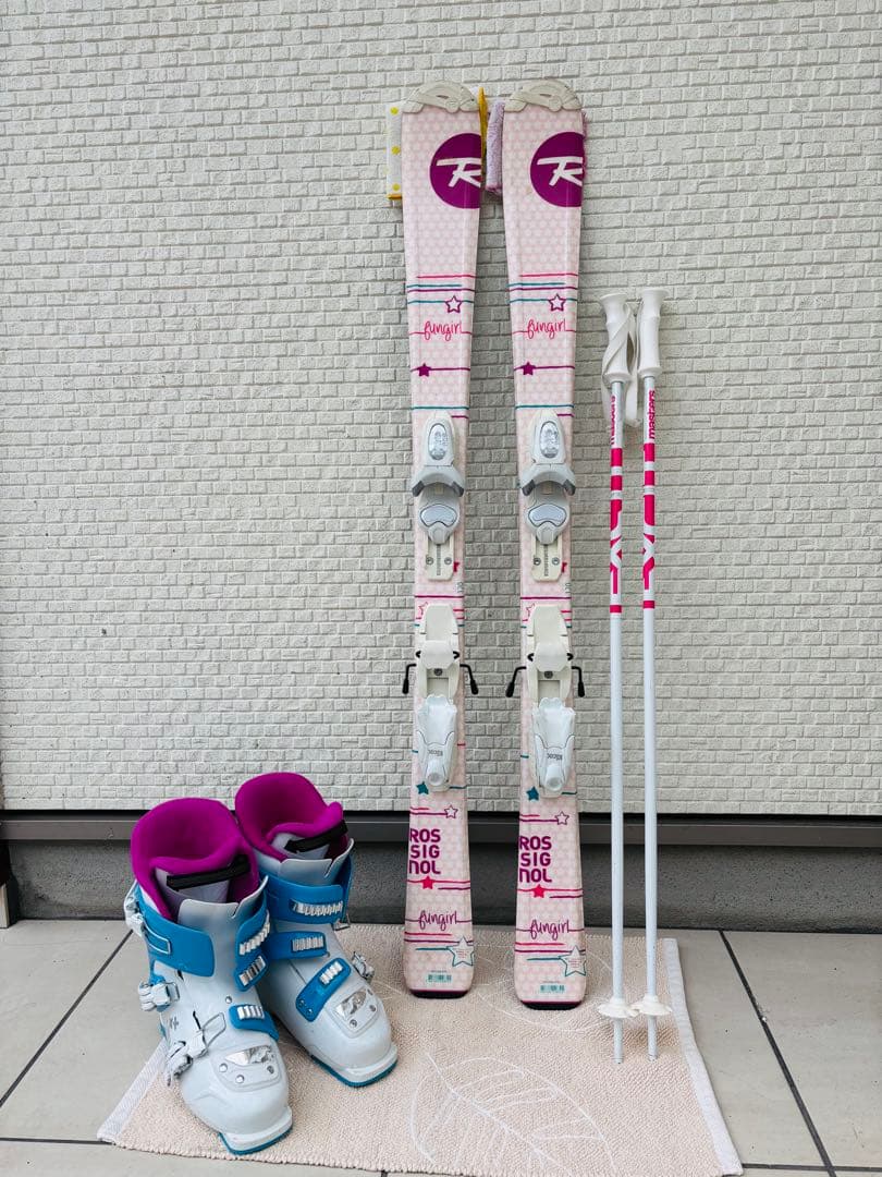 ジュニアスキー　3点セット　ロシニョール　子ども用　美品　120cm　すぐ滑走可