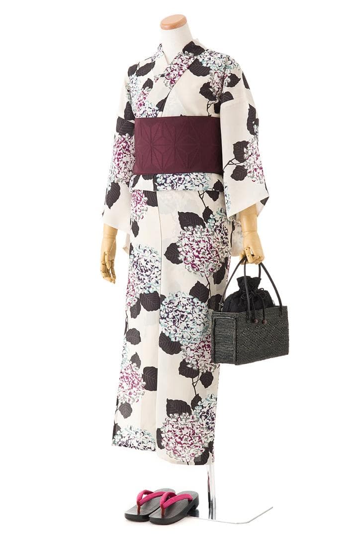 【Sサイズ】撫松庵 紫陽花柄 浴衣 セオα 単衣 ふりふ あじさい 夏着物