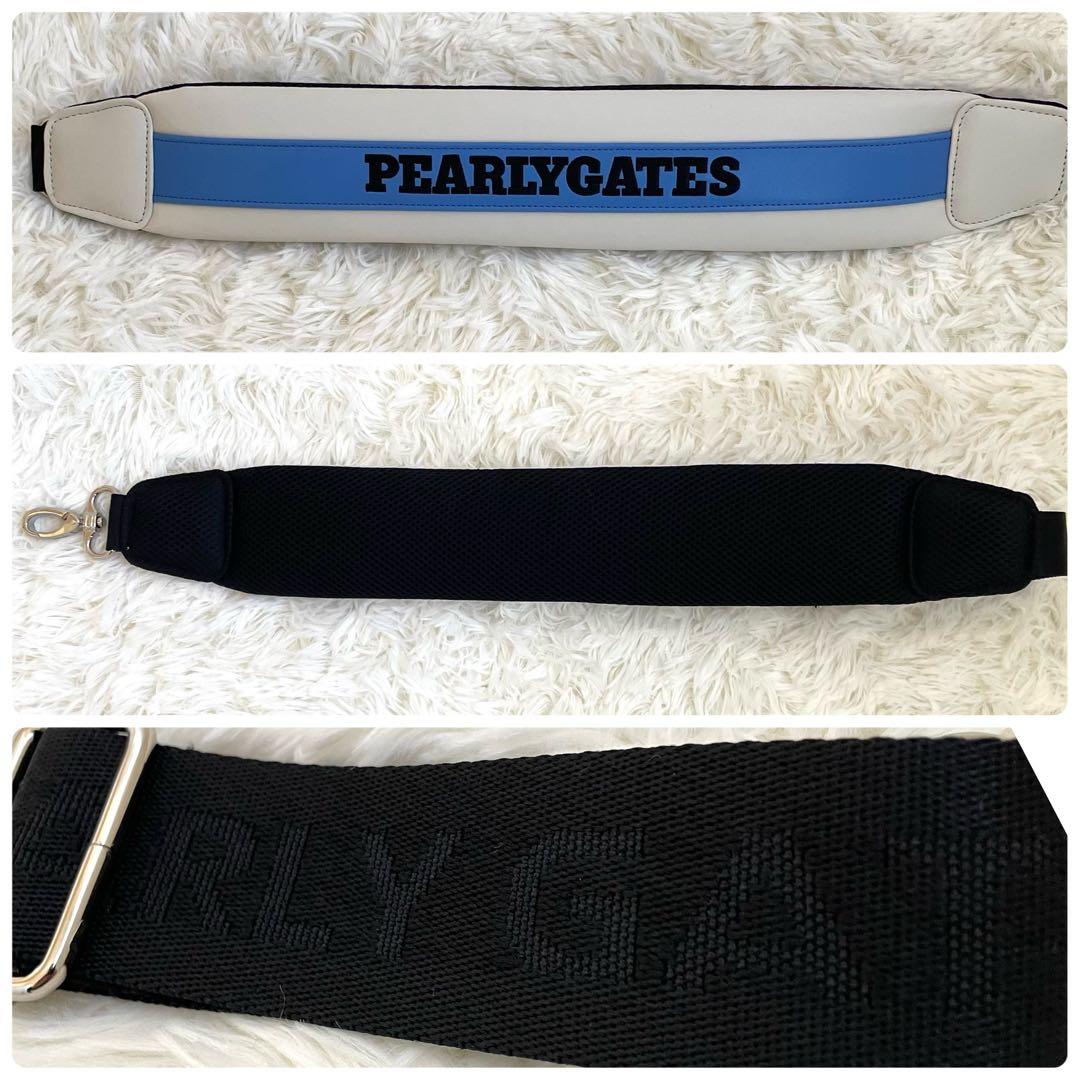 未使用 パーリーゲイツ キャスター付 キャディーバッグ 9型 専用ポーチ 白×青