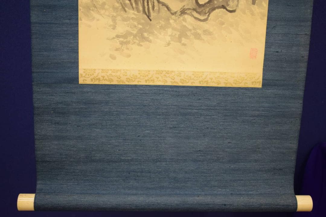 真作/浄土真宗/西本願寺/津田白印/竹石画賛/布袋屋掛軸HH-758