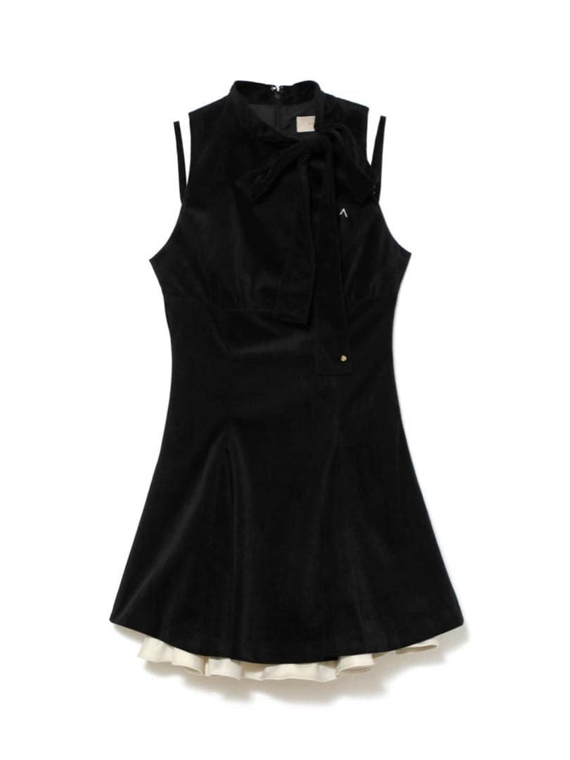 ワンピース Andmary Daisy velour mini dress black