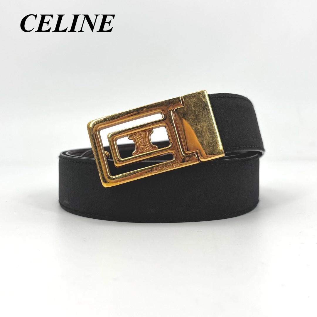 美品 CELINE セリーヌ レザーベルト トリオンフ ブラック