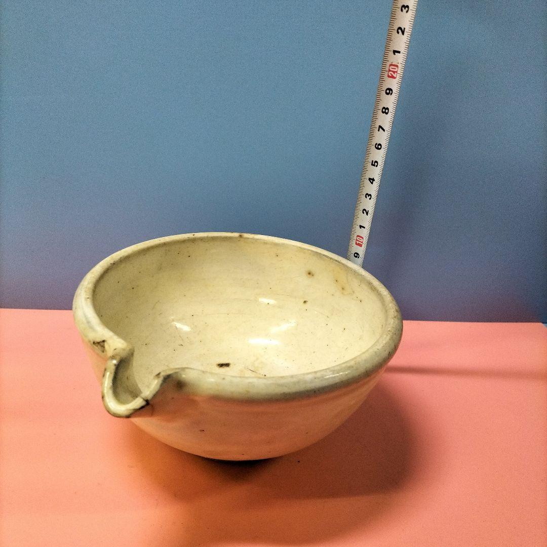 平清水焼 明治-江戸 片口 骨董品 李朝 小道具 約17cm