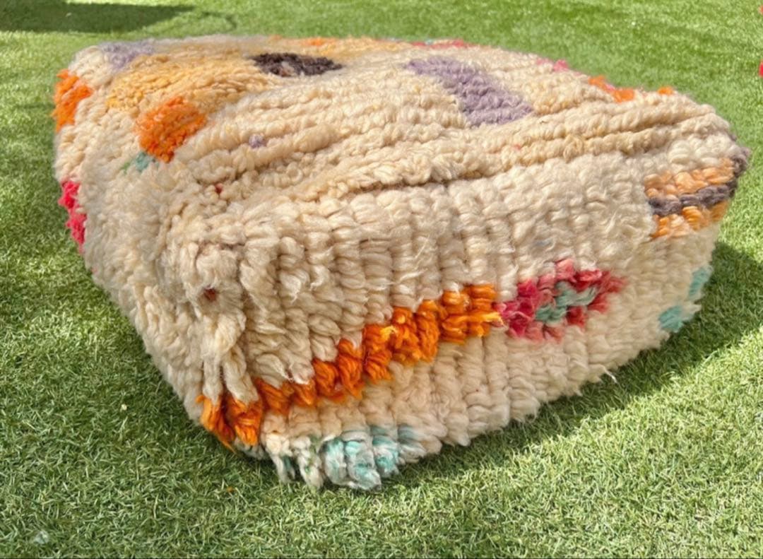 モロッコ　プフ　pouf アジラル　オットマン クッション　ラグ　144