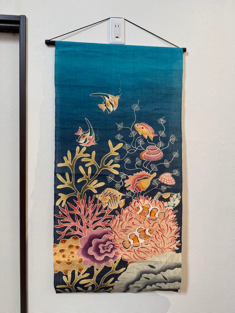 沖縄 紅型 海 タペストリー