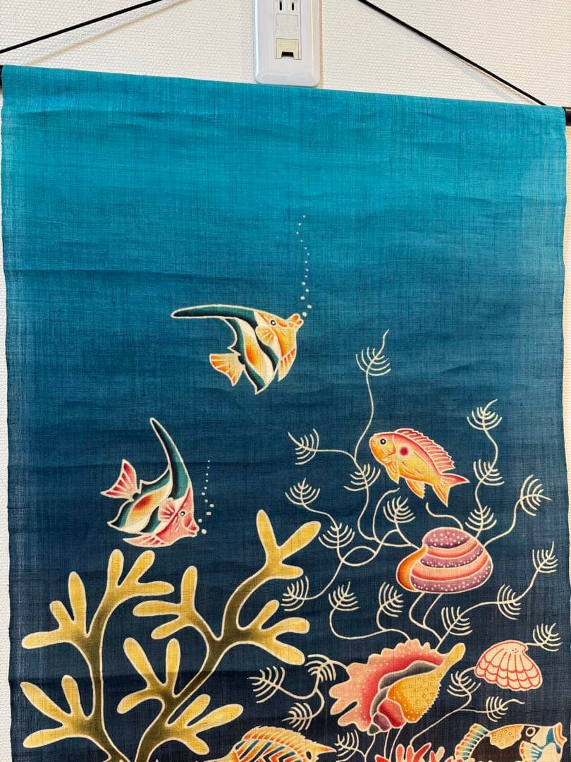 沖縄 紅型 海 タペストリー