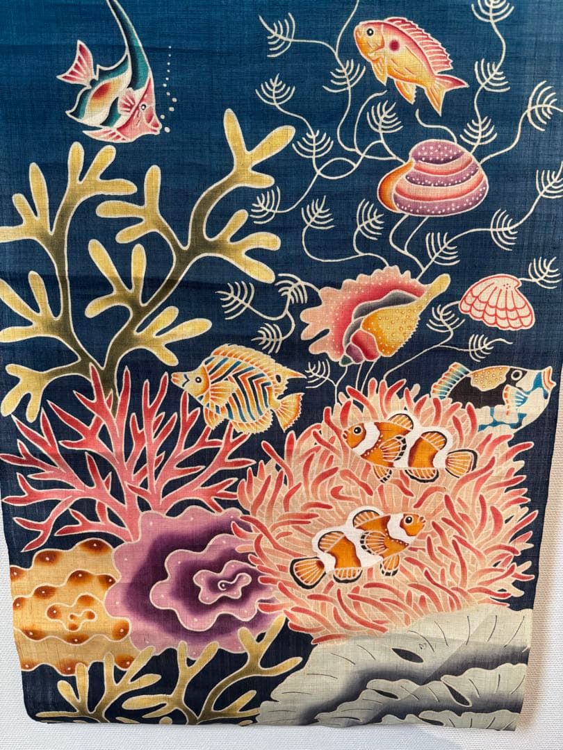 沖縄 紅型 海 タペストリー