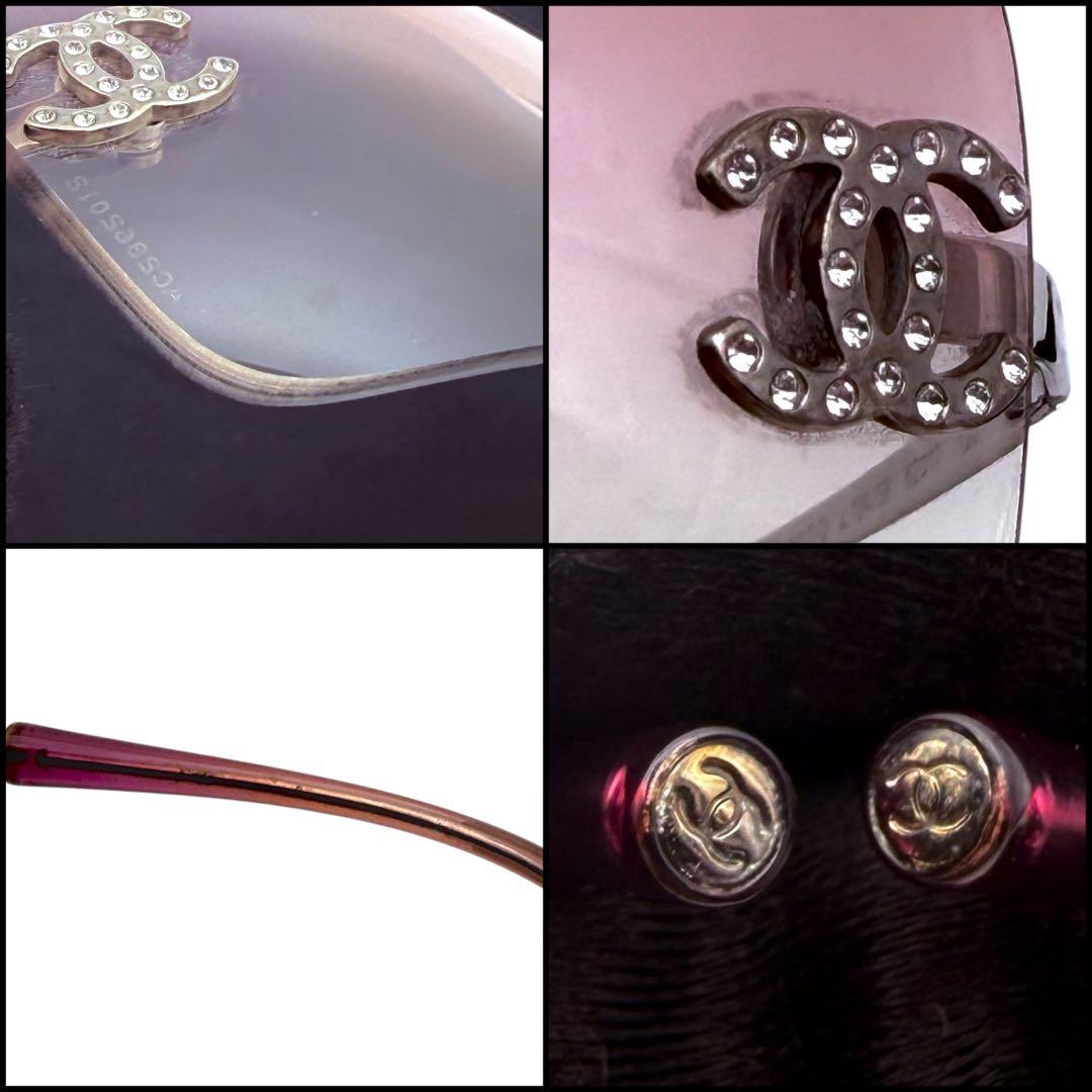 【美品】CHANEL シャネル　リムレス　スクエア　サングラス　ココマーク