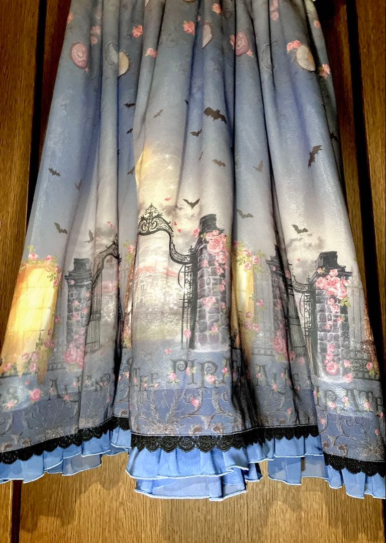 タグ付未使用　Vampire Lament柄 ジャンパースカート Ⅰ 型　ブルー