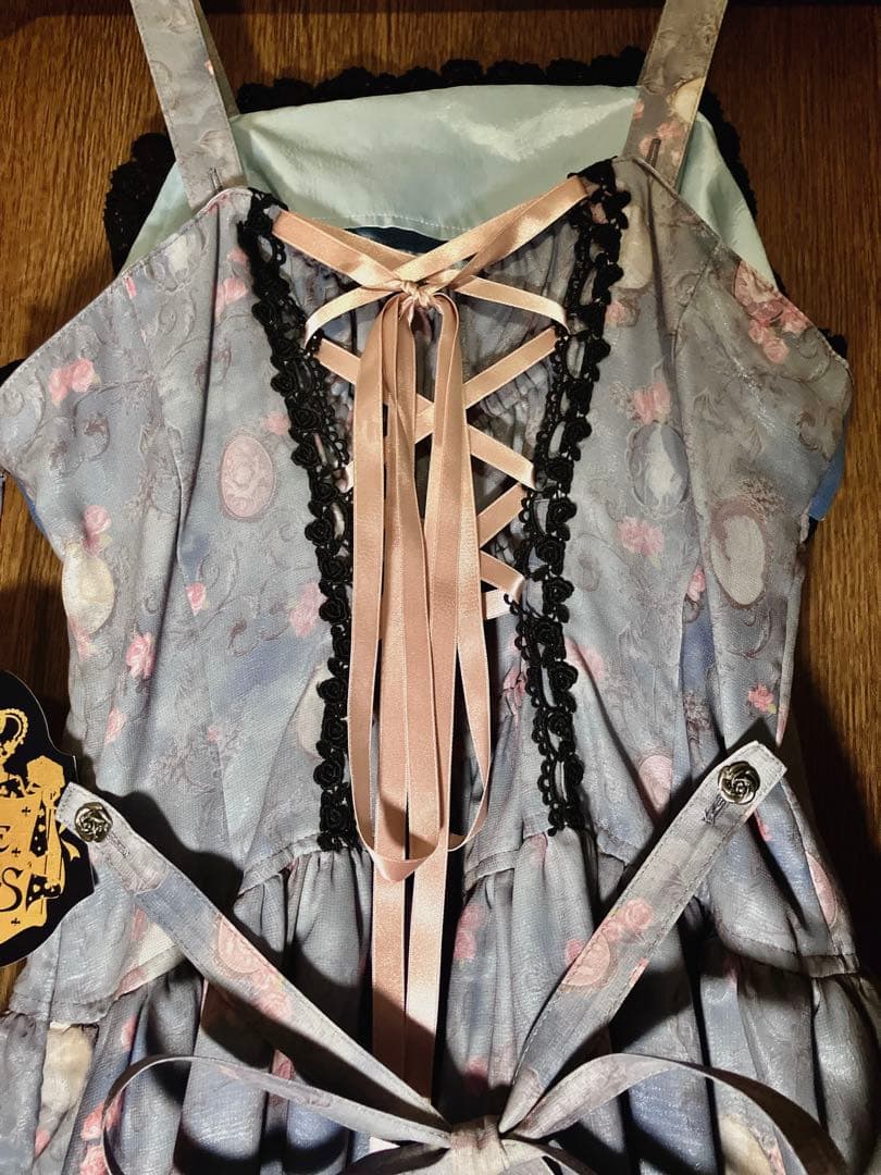 タグ付未使用　Vampire Lament柄 ジャンパースカート Ⅰ 型　ブルー