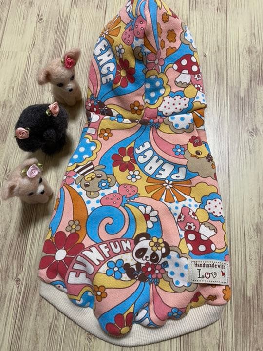 犬服  ラグランフード付き(Ｌ)   ꒡̈⃝Lily꒡̈⃝ハンドメイド