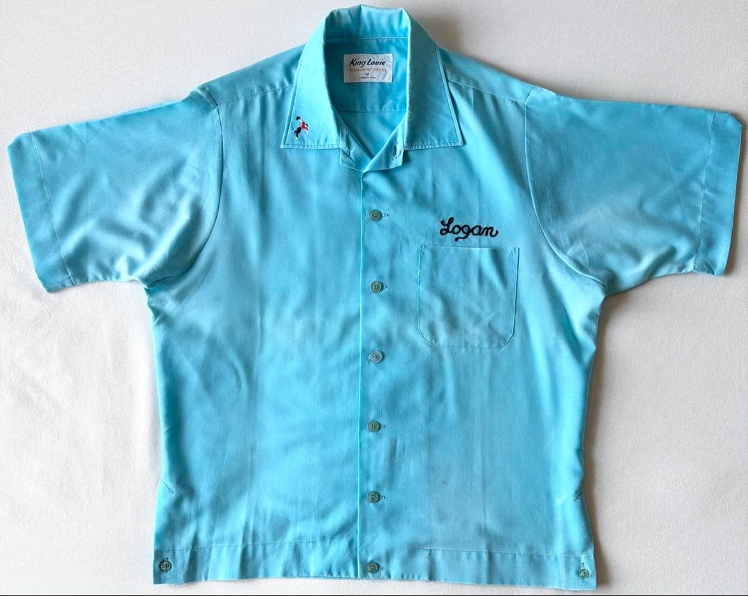 70's USA製 キングルイ King Louie ボーリングシャツ 刺繍