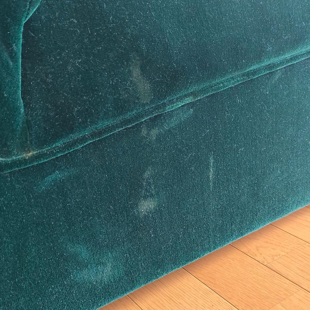 ヴィンテージ レトロ 一人掛けソファ モケット グリーン ストライプ