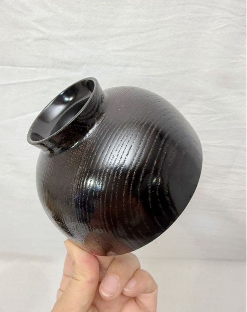 ほぼ未使用 懐石道具 木製黒塗 吸物椀 金彩松葉見返し蒔絵 木箱