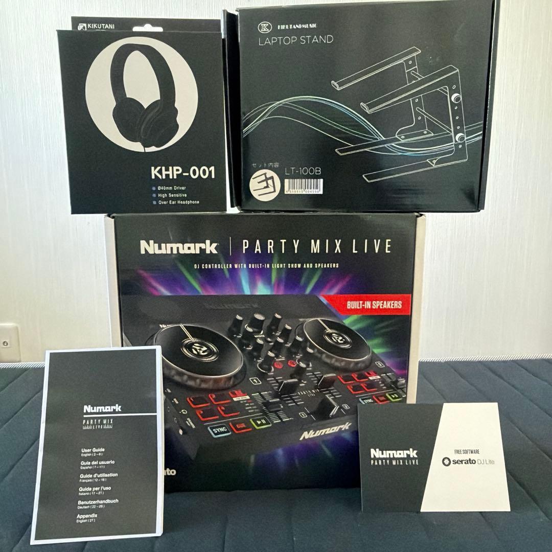 Numark party mix live スタンド　ヘッドホンセット