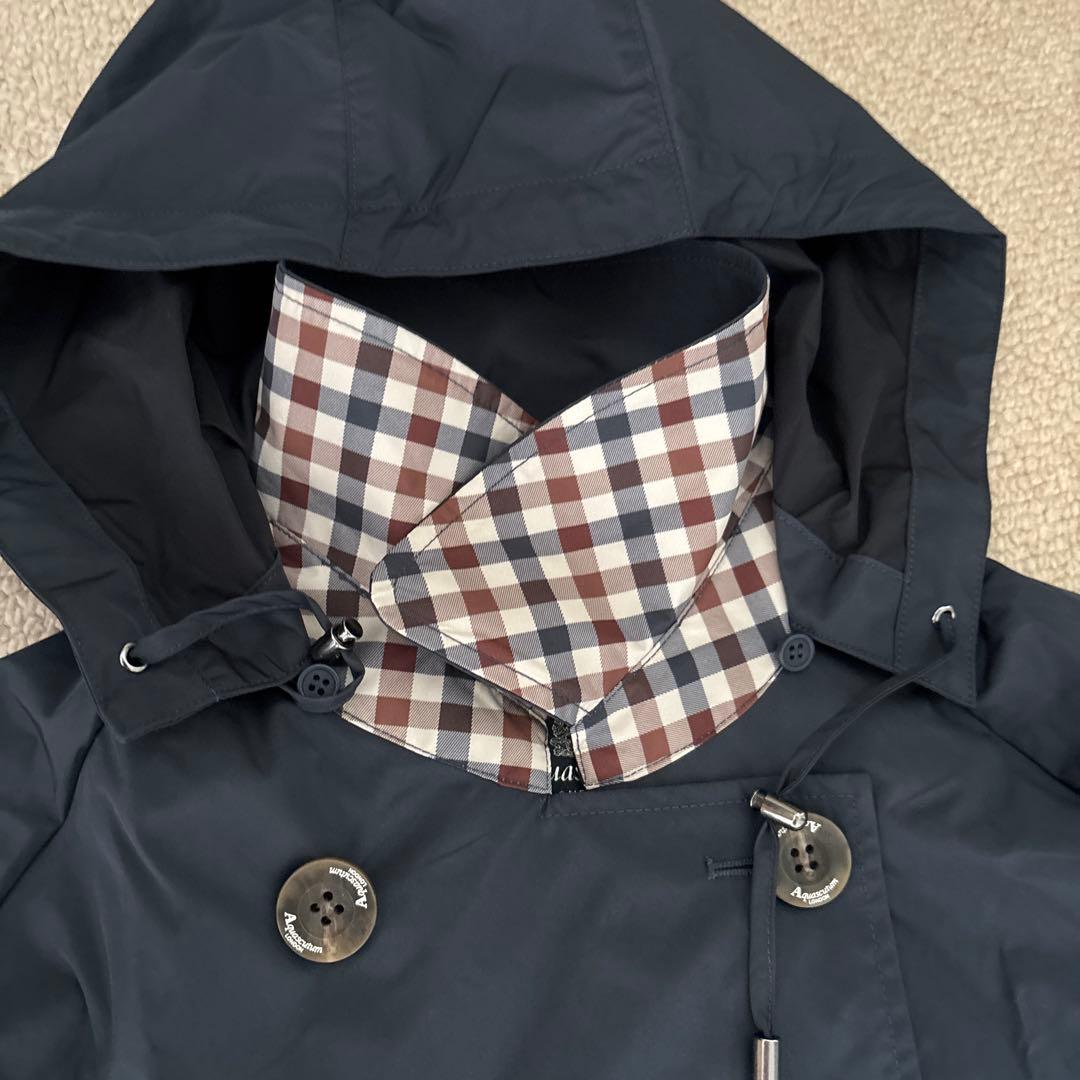 Aquascutum ネイビー ダブルJAL機内販売レインコート