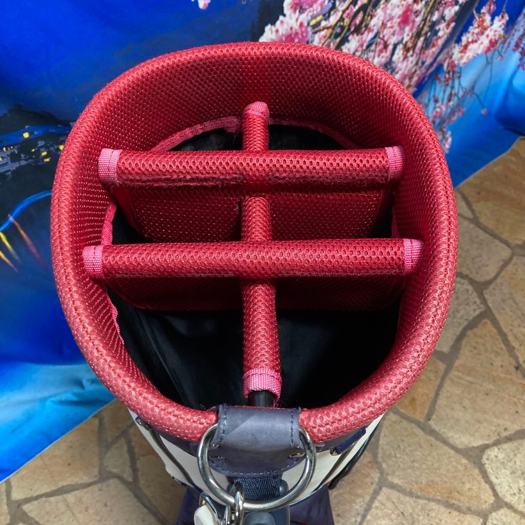 寶BU-1107 クランク キャディバッグ ネイビーホワイトレッド 人気色